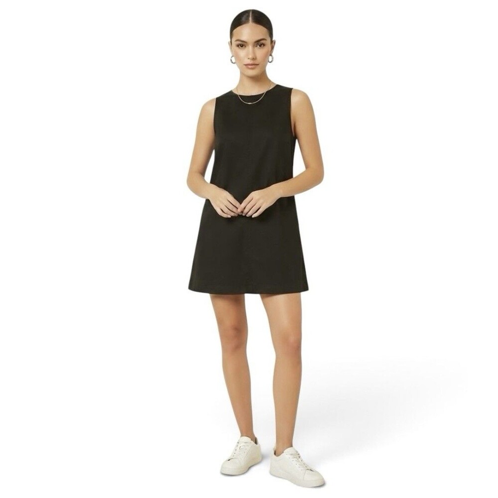 Forever 21 Shein X Black 100% Cotton Sleeveless Denim Mini Dress Size Large nwt